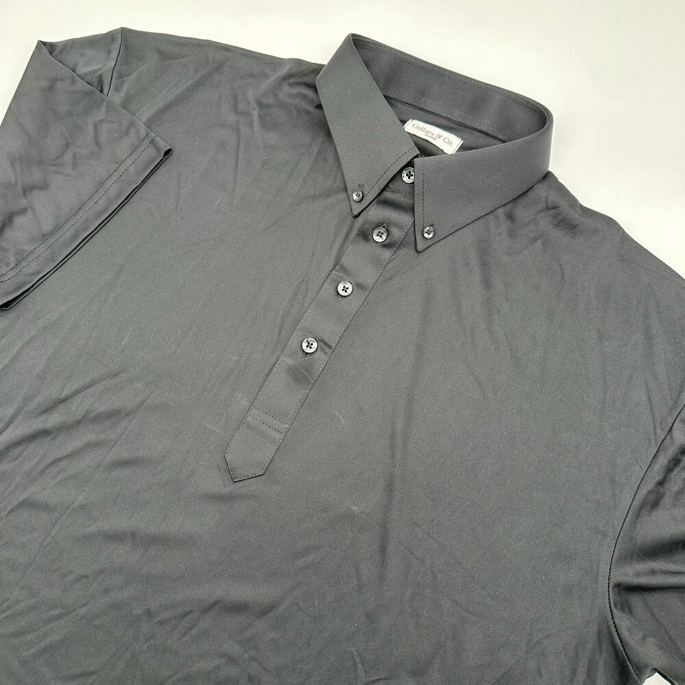 NWOT Collars & Co Men's Oxford Button Down Collar Polo, Size XL, Black